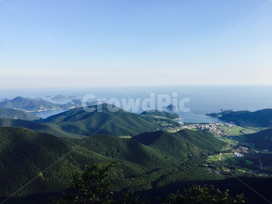 바다,구름,산,하늘,풍경,자연,풍경,nature,landscape,outdoors,옥외,slope,경사,mountain range,산맥,mountain,scenery
