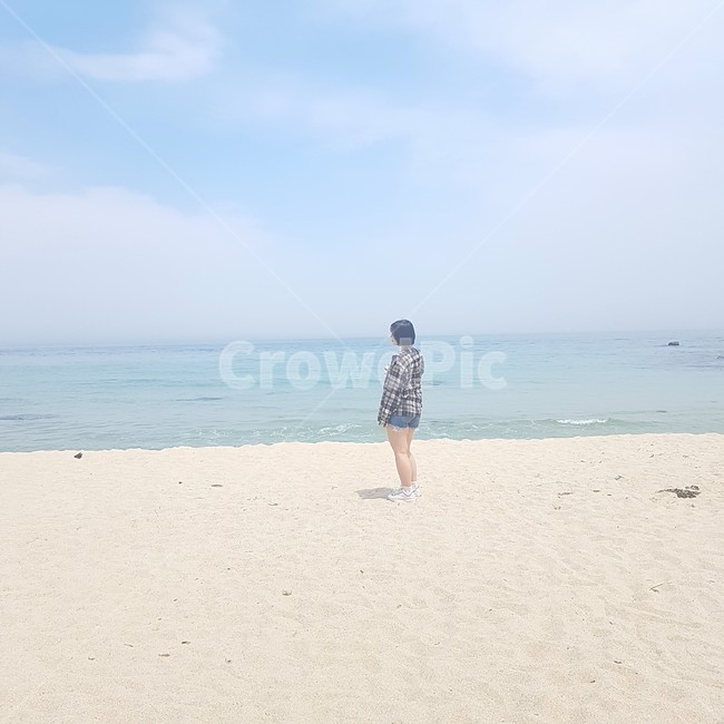 여자,바다,여행,여름,모래사장