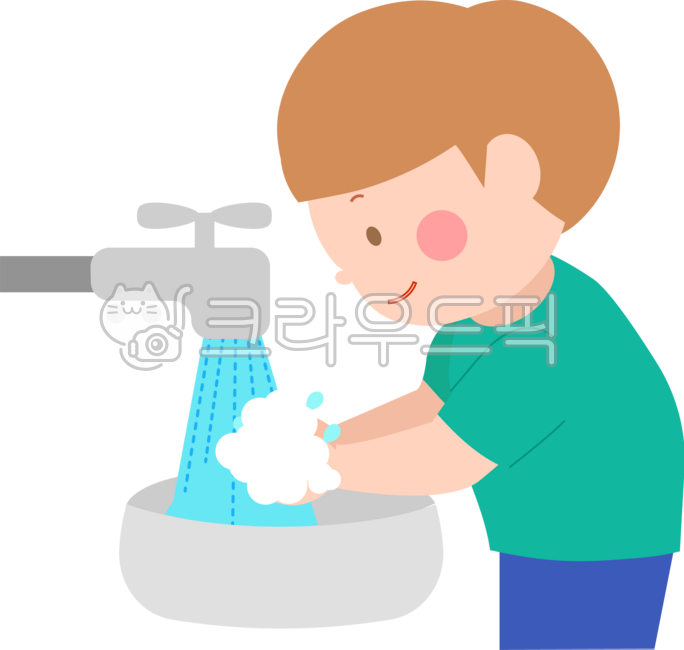 손씻기, 손씻는캐릭터, 손씻는아이, 바이러스예방, 손청결, 사진,이미지,일러스트,캘리그라피 - 초코렛뜨작가