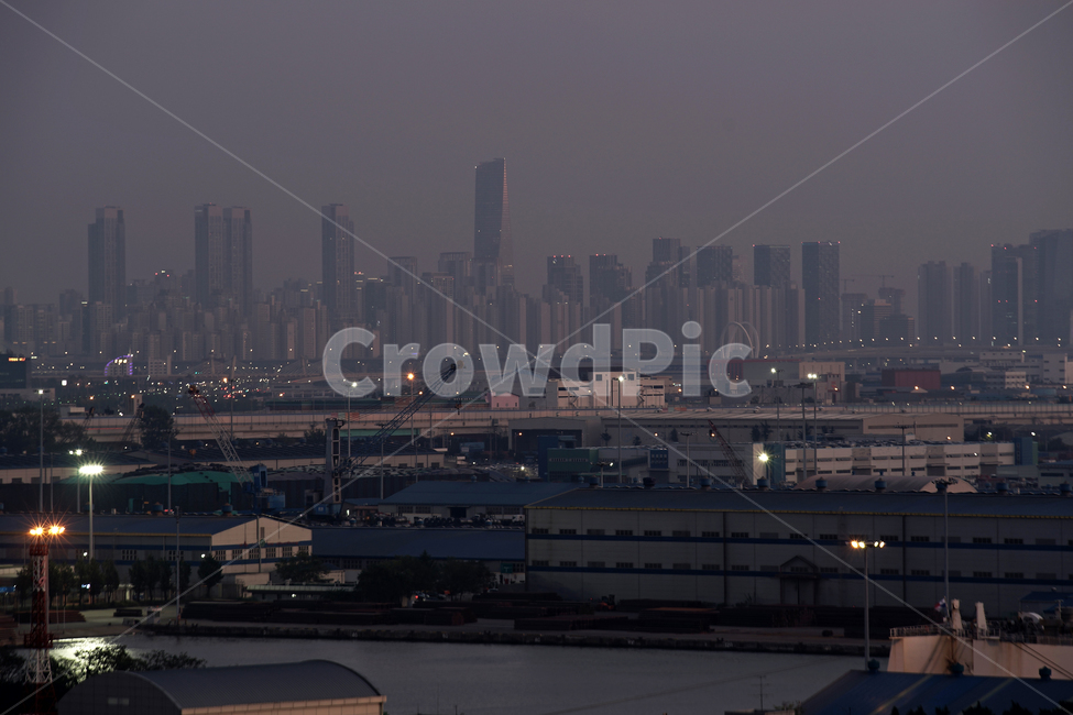 인천항,내항,여객터미널,인천,제1부두,송도신도시,야경,한국도시풍경,한국도시경관,korea cityscape,산업,industry,industrial