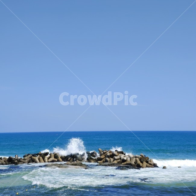 강원도,강문해변,바다,파도,방파제,자연,풍경,nature,landscape,ocean,대양,sea,outdoors,옥외,water,물,promontory,곶