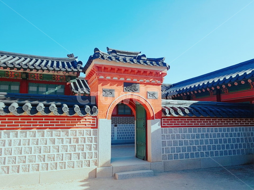 건물,한옥,궁,한국,돌담