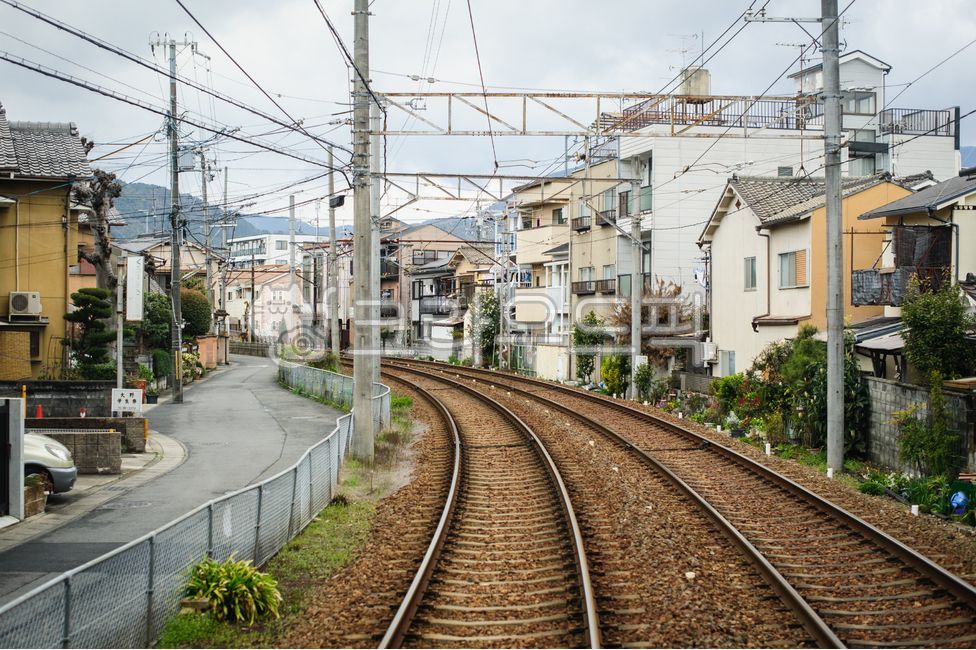 일본주택가,주택가,철로,전차,레일,철도,기찻길,교통,rail,traintrack,transportation,tram,tramtrack,metro,railway,일본,교토,해외,외국,세계,foreign,oversea,world