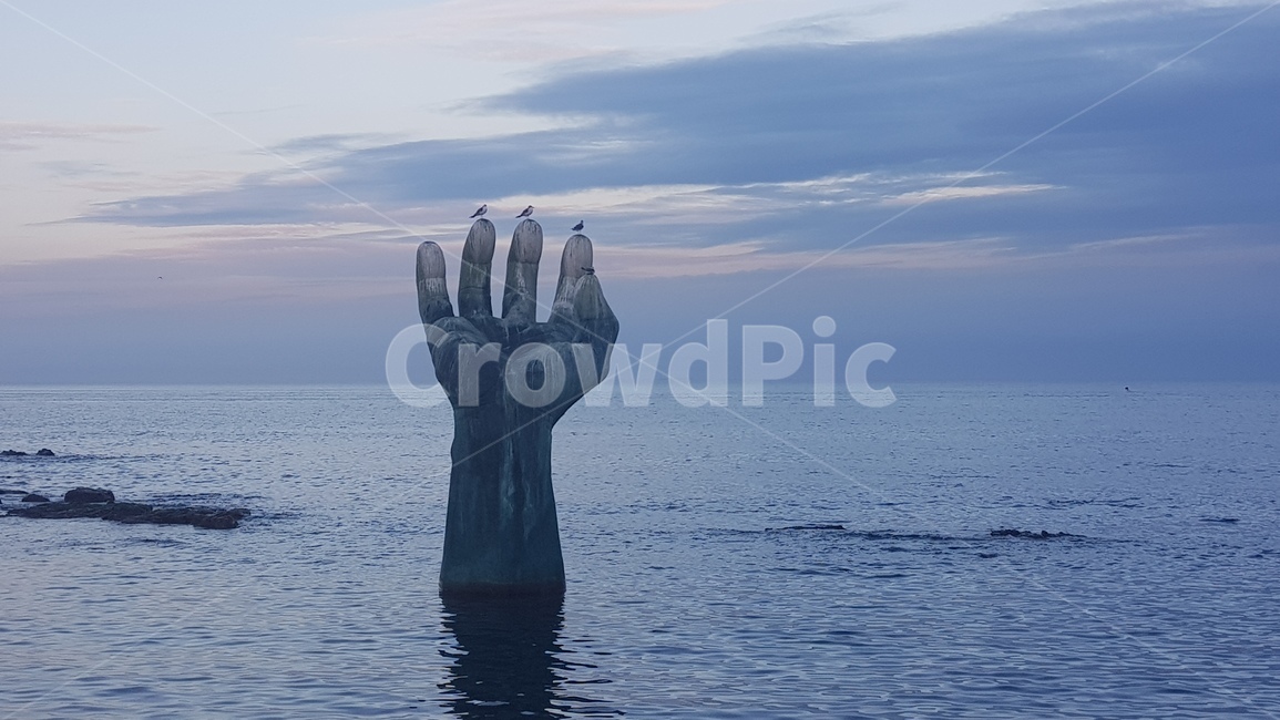포항,상생의손,호미곶,한국,관광지,조각상,동상,석상,조형물,statue,bronze statue,stone statue