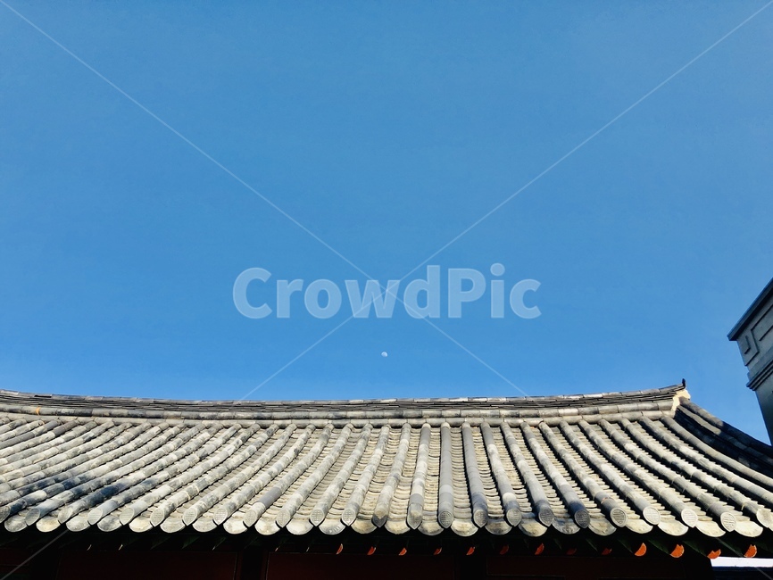 봄,하늘,지붕,roof,sky