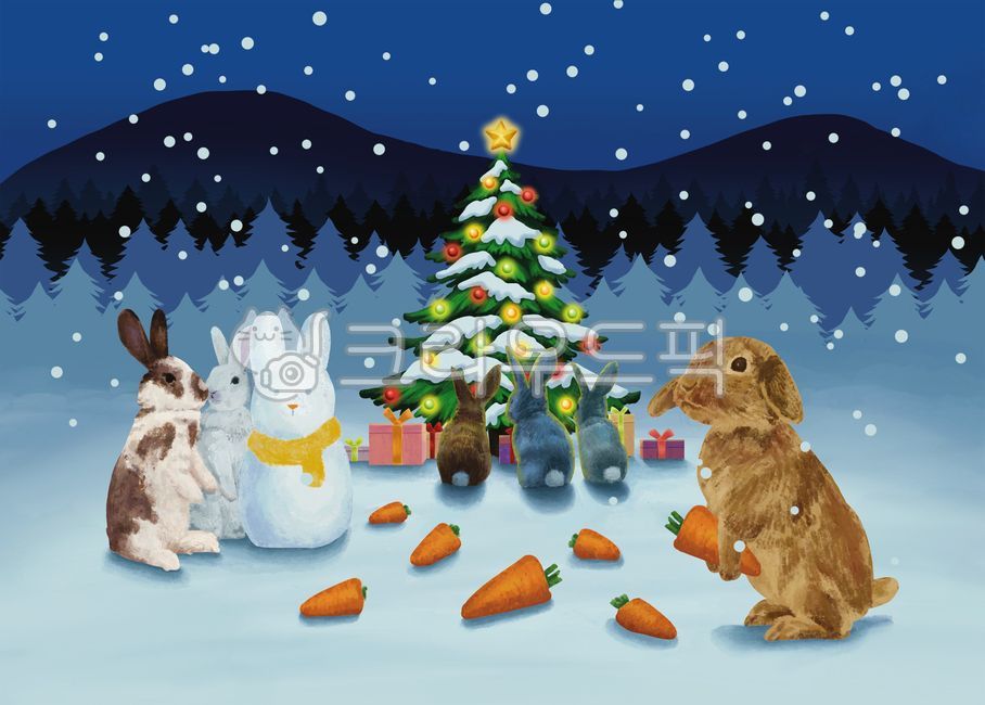겨울배경,크리스마스,성탄절,크리스마스트리,화이트크리스마스,christmas,xmas,토끼일러스트,12월,december,눈오는일러스트,눈사람,토끼,트리,눈나무,롭이어,겨울일러스트,일러스트,illustration,겨울,winter,토끼당근,트리나무