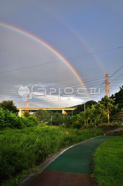 sky,rainbow,panorama,nature,Uiwang city,optical phenomenon,River,Crane Stream,double rainbow