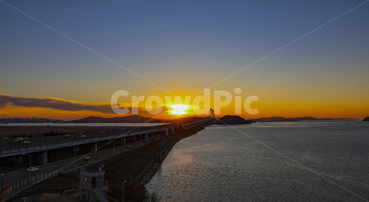 다리,바다,영종대교,노을,선셋,붉은해,자연,풍경,nature,landscape,outdoors,옥외,sunset,일몰,red sky,붉은 하늘,sky,하늘,dusk,황혼,dawn,새벽