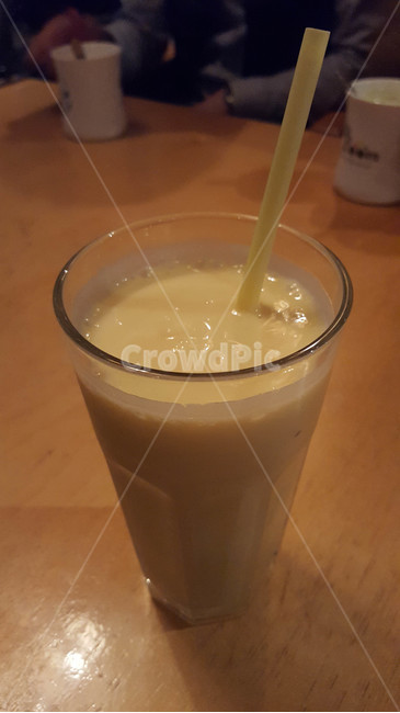 음료,근접,망고스무디,빨대,컵
