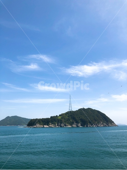 섬,바다,풍경,하늘,구름,배경