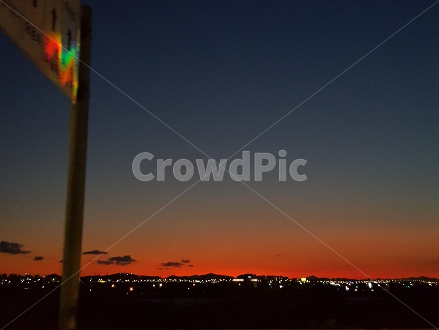 하늘,도시,석양,일몰,건물,도로,표지판,옥외,outdoors,자연,nature,sunset,road