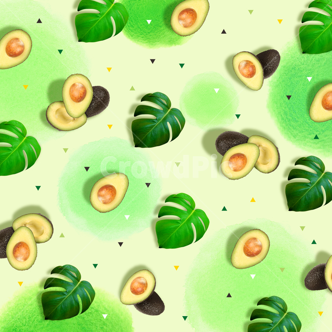 몬스테라,나뭇잎,과일,아보카도,여름,패턴,문양,배경,백그라운드,과일,열매,fruit,그래픽,일러스트레이션,graphic,illustration,텍스처,질감,패턴,texture,pattern