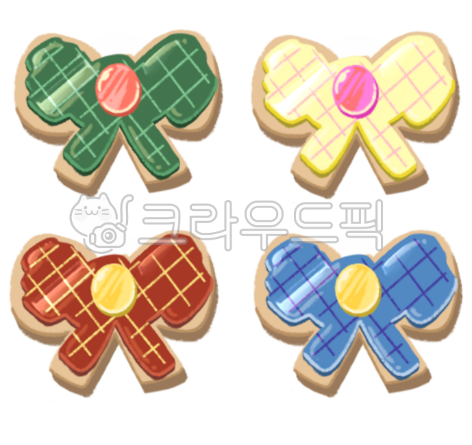 Ribbon,Christmas,Object,Sweets,Cookies,Snacks,Illustration,Icing