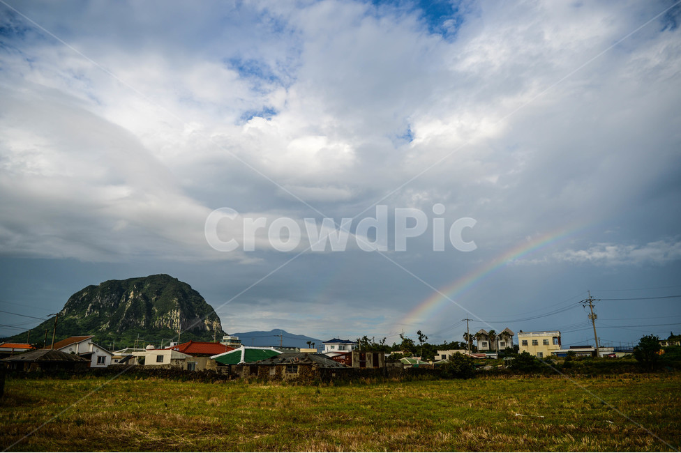 산방산,구름,하늘,무지개,풍경,비온후,맑음,자연,풍경,nature,landscape,제주도,jeju,jeju island,outdoors,옥외,sky