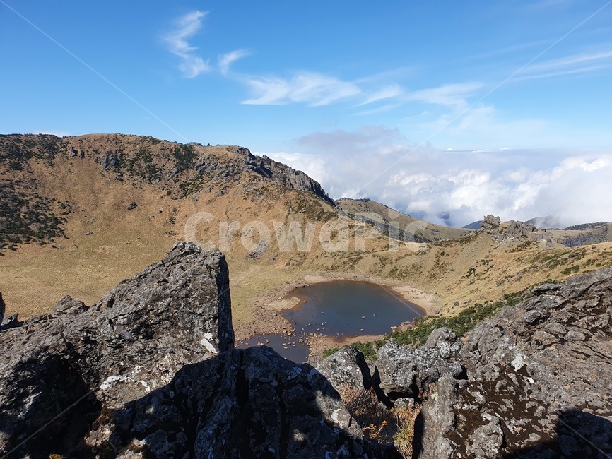 제주,제주도,jeju,한라산,산,하늘,맑은하늘,백록담,풍경,자연,파란하늘