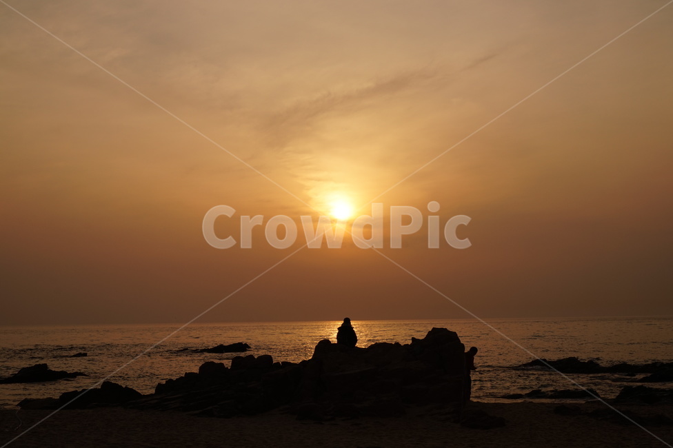 해돋이,바다,일출,노을,일몰,사람,인물,인간,human,person,여성,여자,woman,female,lady