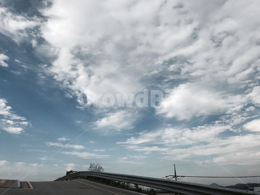 도로,맑은,하늘,구름,하늘빛,cloud