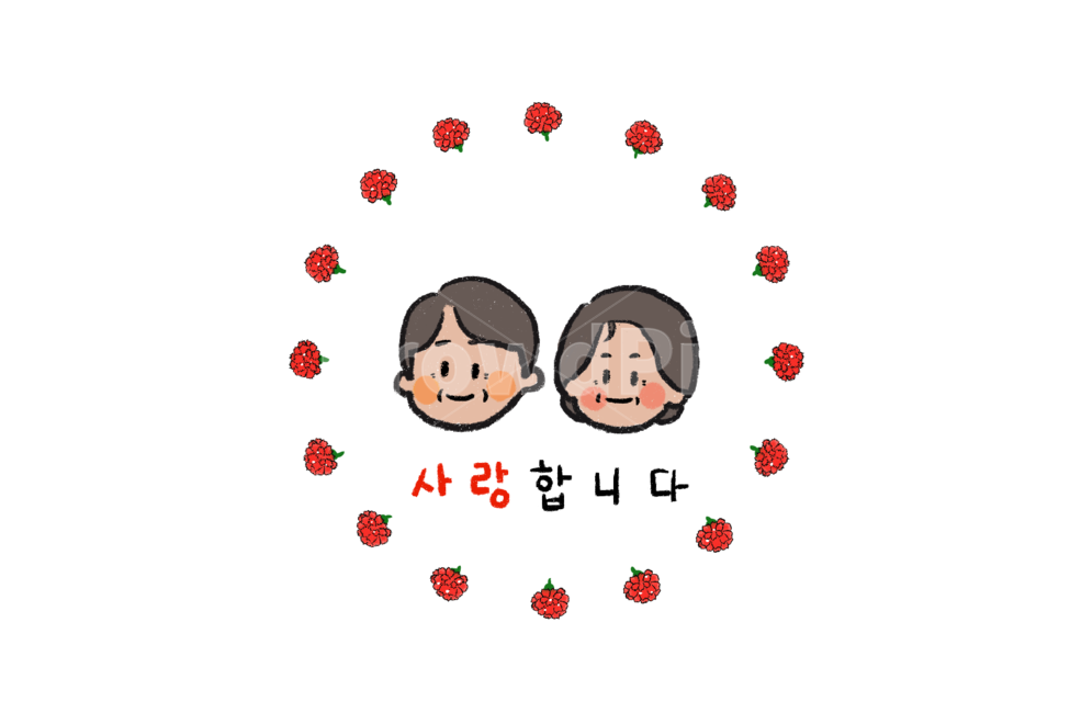 카네이션,부모님,어버이날,스티커,스템프,일러스트,누끼,손그림,누끼,remove background