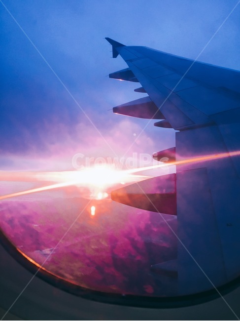하늘,노을,일몰,비행기,풍경,여행,휴가,traveling,vacation,trip,교통,교통수단,traffic,transportation,light,빛,flare,플레어