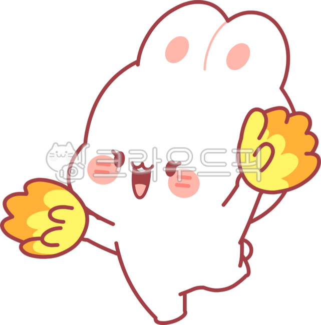 Cheering,character,year of gyemyo,rabbit,greeting,cuteness,emoticon