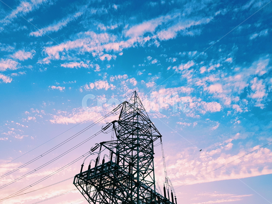 powerlines,전력선,cable,케이블,푸른하늘,새