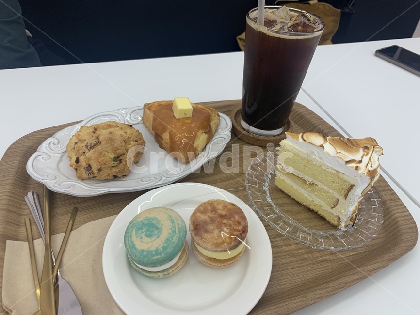 카페,아메리카노,마카롱,머랭케잌,스콘