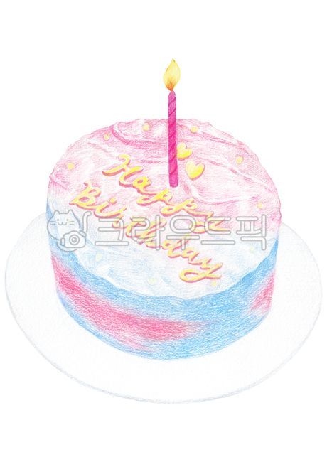 Illustration,Color Pencil,Picture,Drawing,Color Pencil Painting,Food,Food,Dessert,Cake,Birthday