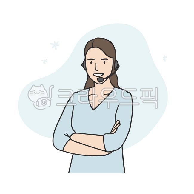 Illustration,female,telemarketer,receptionist,call service,information line,office worker,telephone service,customer center,consultation