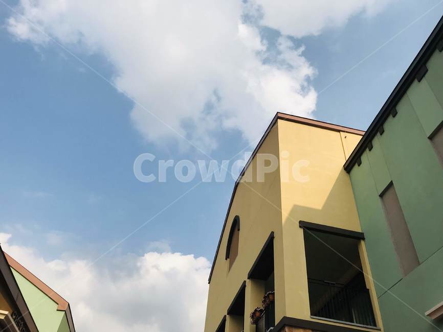 마을,구름,벽,하늘,청량,건축물,건물외관,exterior,building,structure,architecture,construction