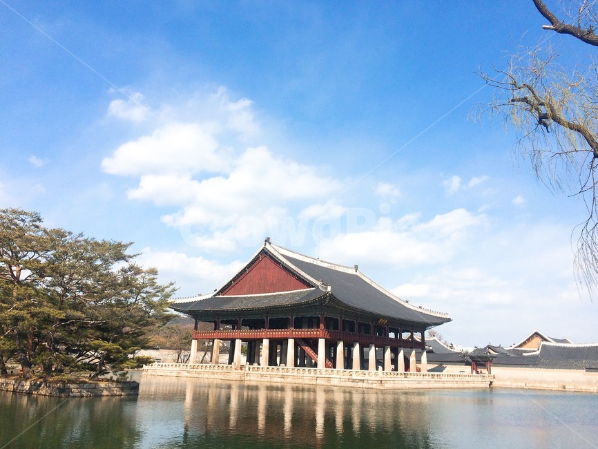 경복궁,경회루,서울,지붕,고궁,palace,kyeongbokgung,연못,ponds