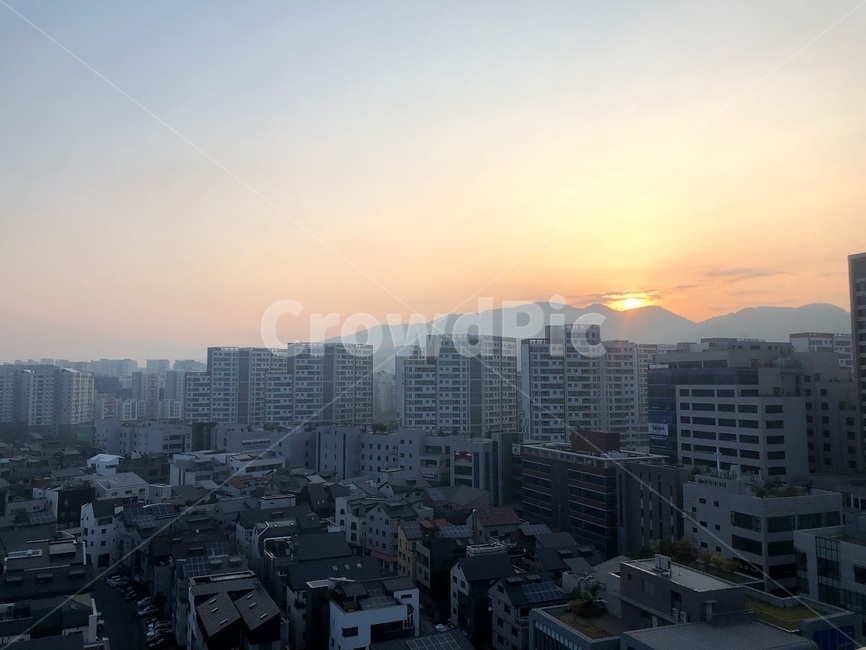 일출,도시배경,아침,신도시,위례,동네,주택가