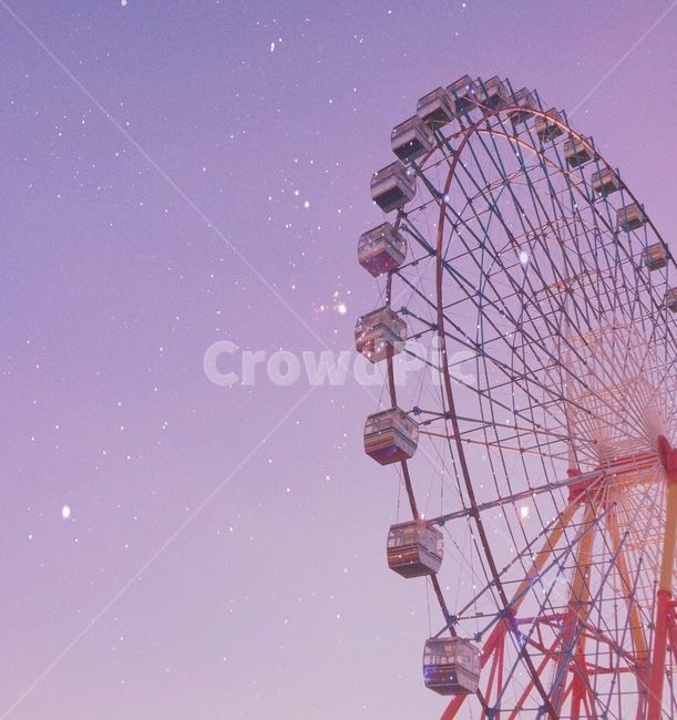 놀이기구,관람차,놀이공원,보랏빛하늘,하늘,놀이공원,놀이동산,놀이터,amusement park,playground