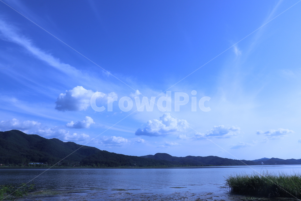 푸른,하늘,구름,연못,bluesky