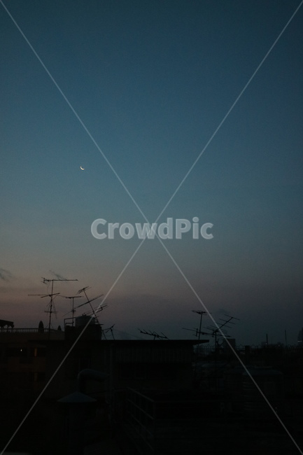 하늘,감성,초승달,베트남,새벽,색감,야경,밤,풍경,nightscape,night,landscape