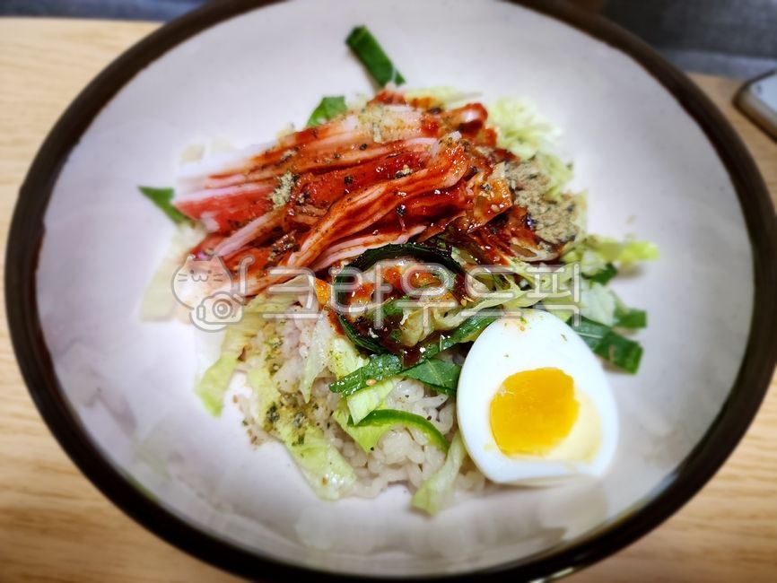 food,음식,계란,비빔라면,비빔국수