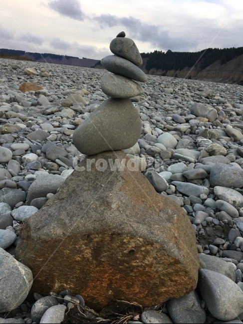 자연,하늘,구름,돌,돌탑,자갈