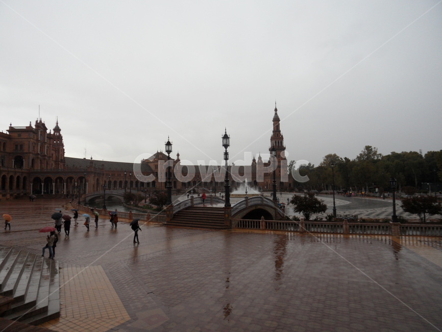 스페인,세비야,스페인광장,비오는,유럽,광장,spain,sevilla,square,rainy,europe,rain,건축물,architecture