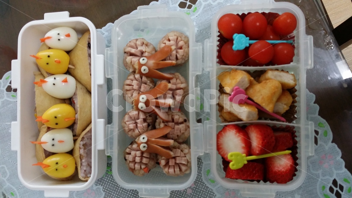 아이도시락,소풍,음식,food,요리,매추리알,딸기,유부초밥,방울토마토