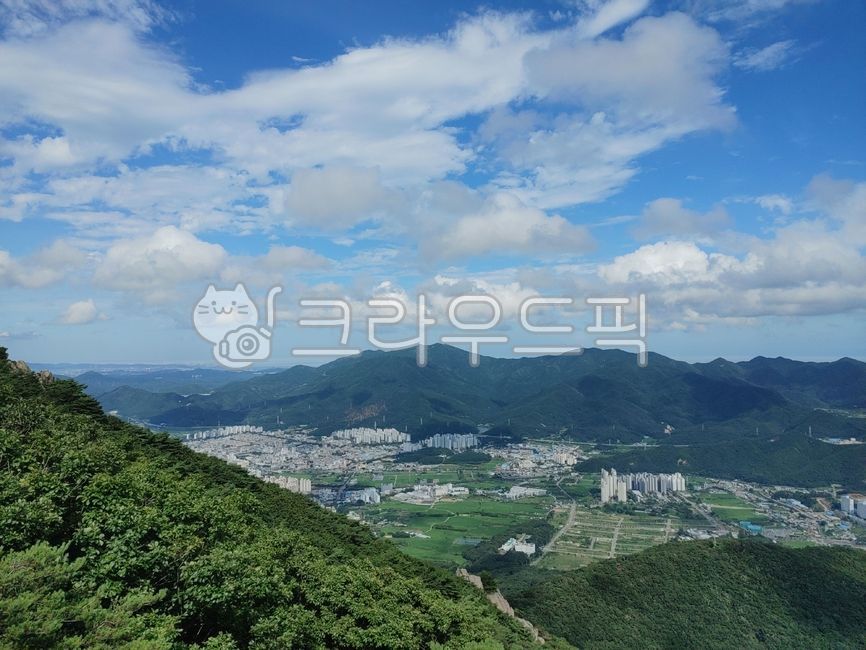 천성산,양산천성산,산,구름,하늘,경치,조망