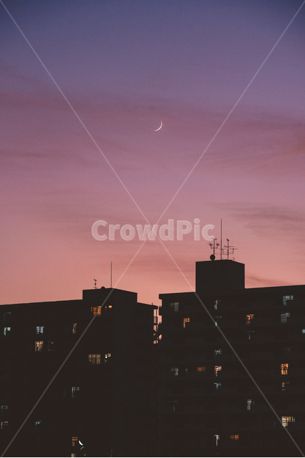 초승달,달,야경,하늘,저녁하늘,밤하늘,야경,밤,풍경,nightscape,night,landscape,도시,city,한국도시풍경,한국도시경관,korea cityscape,색깔,색상,색채,색감,color sense,color sensitivity,feeling of color