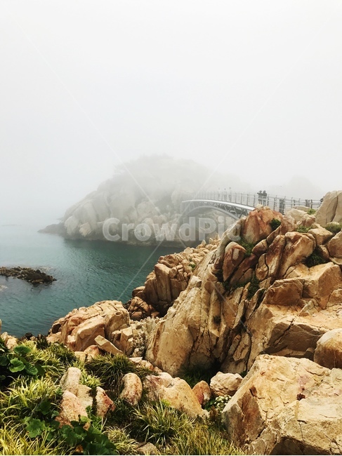 대왕암,대왕교,울산,안개,바위,돌