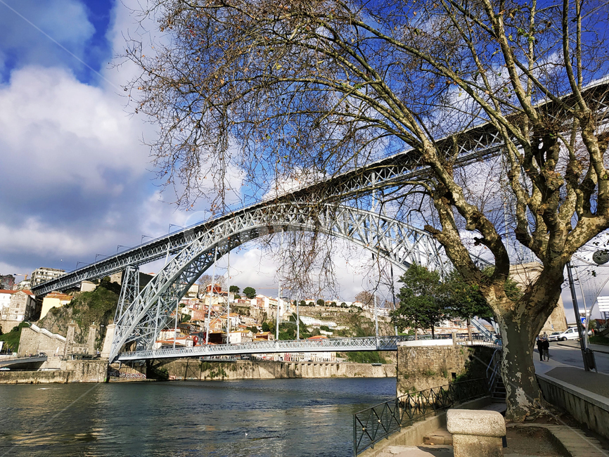 동루이스다리,도루강,포르투갈,포르투,다리,riodouro,architecture,background,beauty,famous,europe,domluisbridge,blue,oporto,bridge,building,douro,cityscape,cloud,colorful,heaven,파란하늘,하얀구름,portugal,landmark