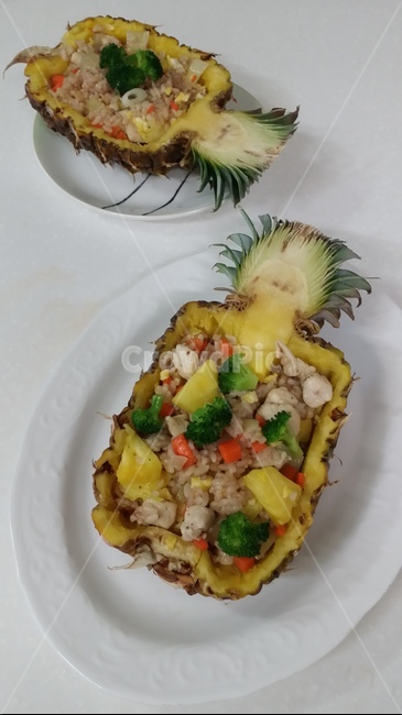 world food,pineapple,Pineapple Fried Rice,fried rice,thailand,Thai food,Plating,Local food,food