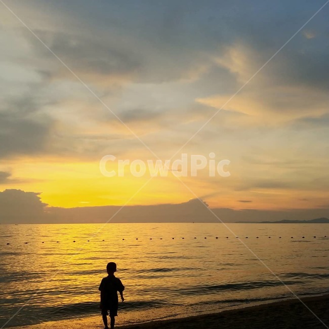 노을,sunset,바다,boy,태국,아이,생각,자연,풍경,구름