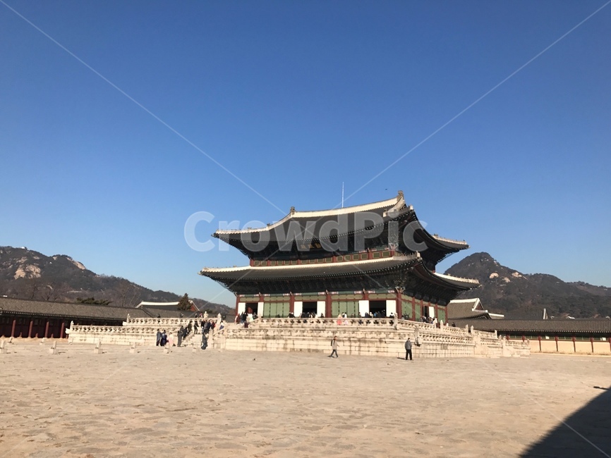 경복궁,근정전,전통건물,궁궐,한국적인,이중건물,북악산,인왕산