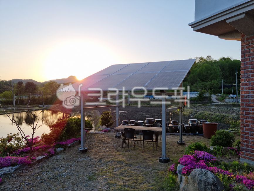 grass flower,yard,solar energy,rice paddy,solar power,countryside,chair,electric energy,sun,spring flowers,Pillar,light,Town,sunset,landscape,table