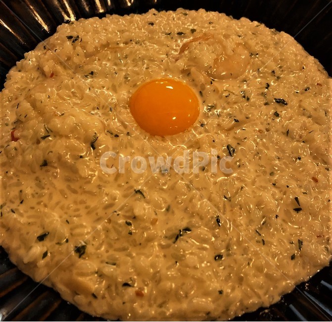 날달걀,노른자,리조또,음식,계란