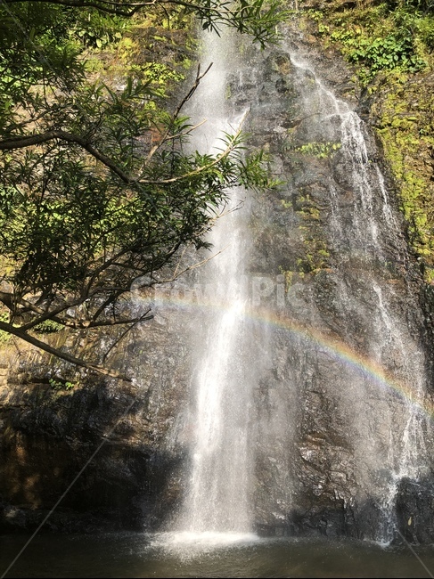 폭포,바위,돌,무지개,물,자연,풍경,nature,landscape,river,강,outdoors,옥외,water,waterfall