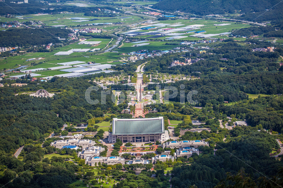 독립기념관,주경,건축물,건물,풍경,흑성산,여름,한옥,기와