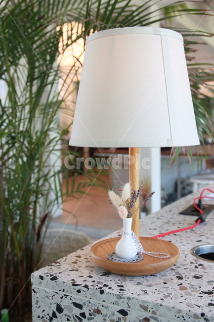 lamp,램프,야자나무,스탠드,인테리어,홈데코,원목,그릇
